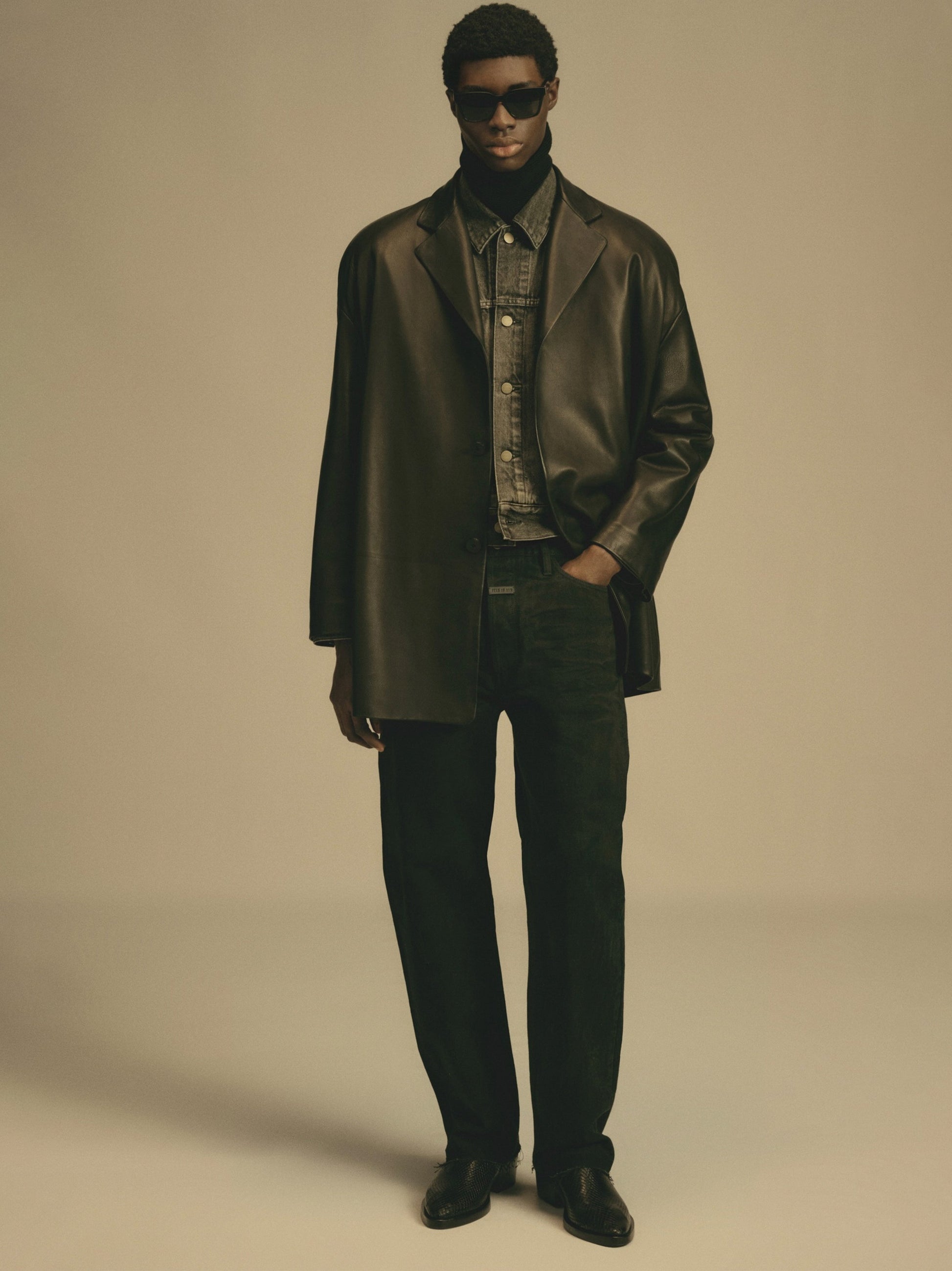 Leather Relaxed Blazer