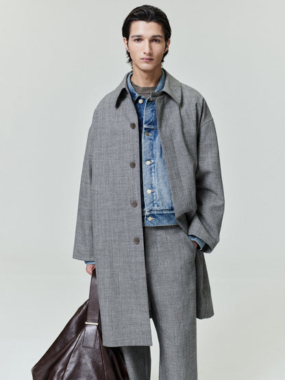 Mouline Wool Relaxed Trench Coat