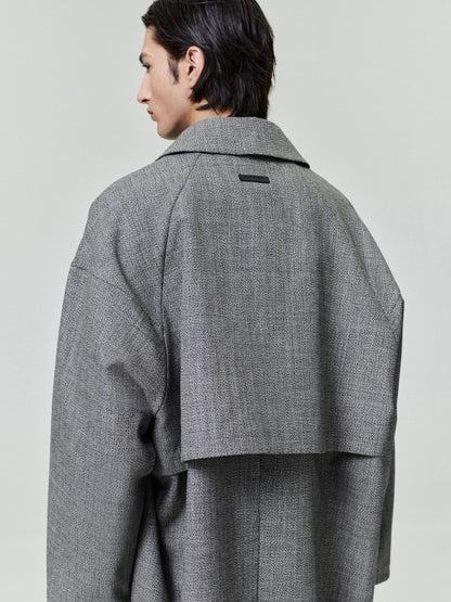 Mouline Wool Relaxed Trench Coat
