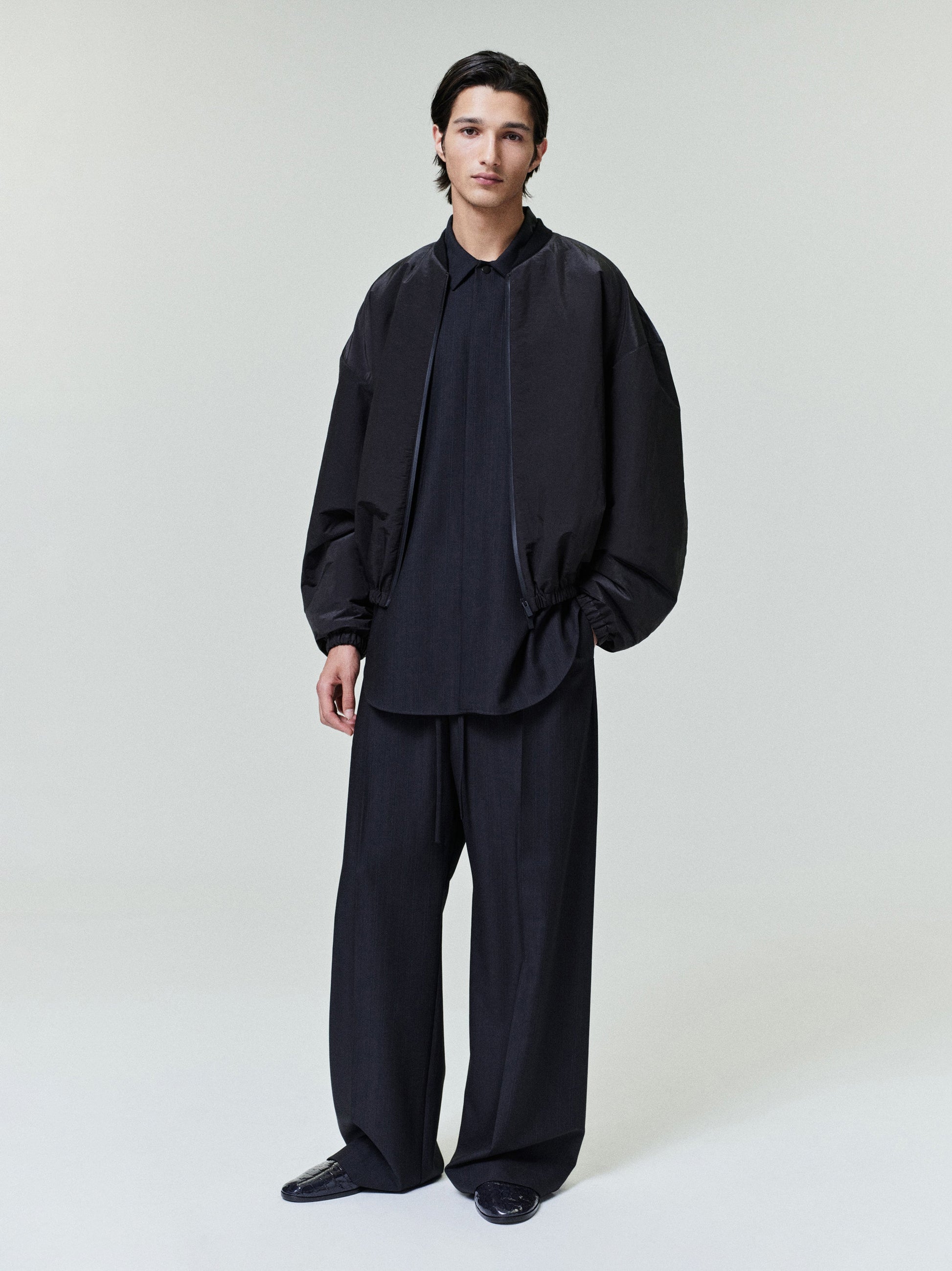 Nylon Taffeta Padded Bomber Jacket