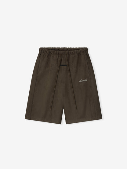 Suede Fleece Signature Relaxed Sweatshort W/ Piping