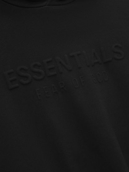 Embossed 90s Fit Fleece Hoodie