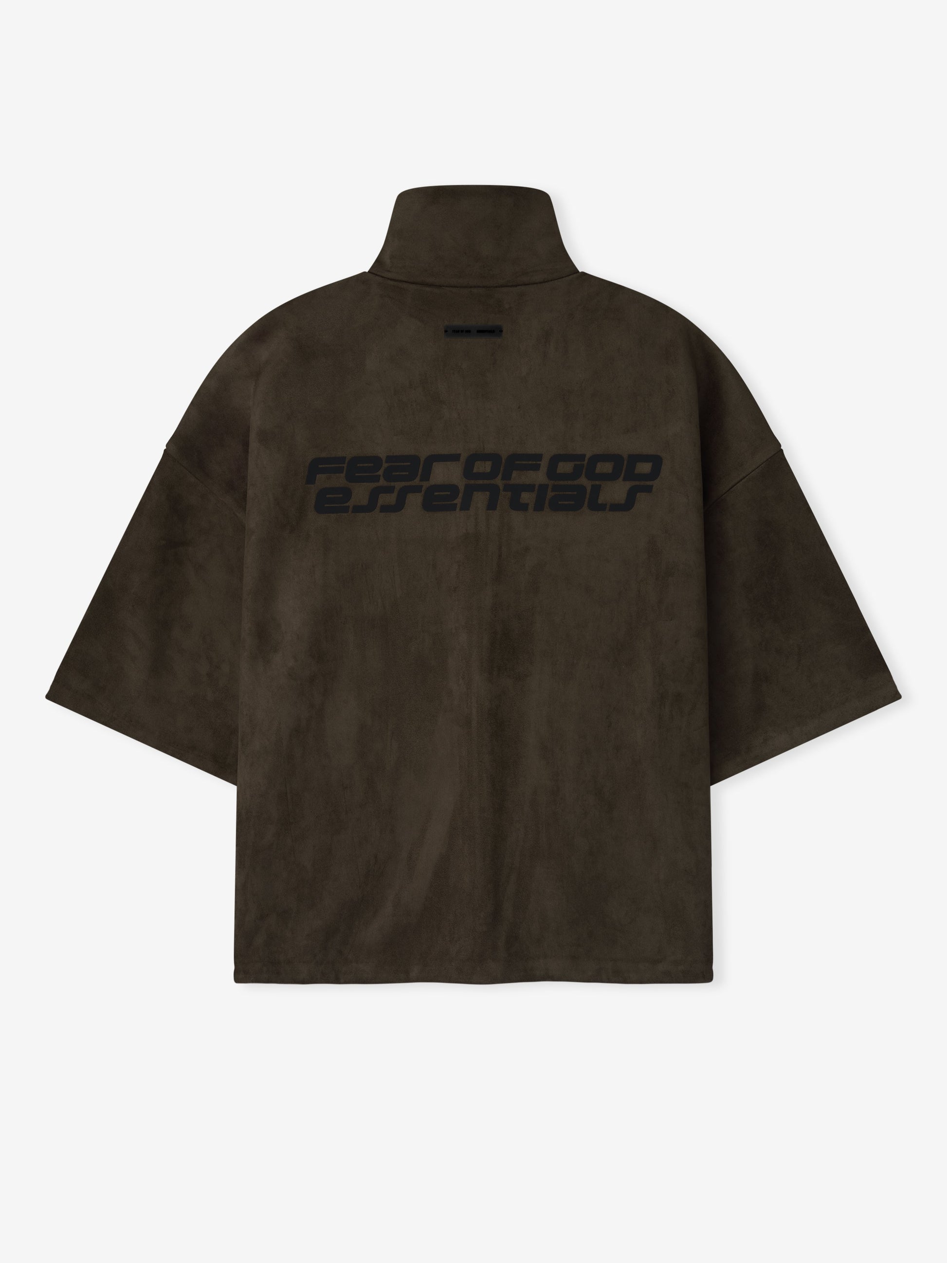 Suede Fleece High Neck 3/4 Sleeve Jacket