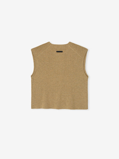 Womens Signature Rib Knit Cropped Top