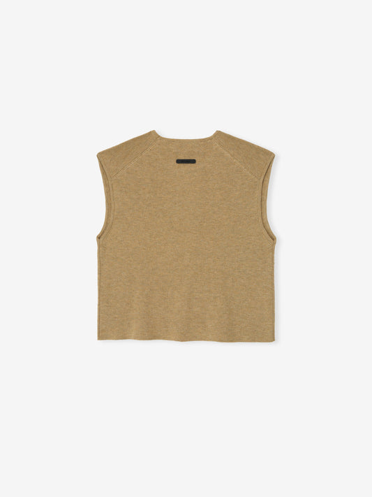 Womens Signature Rib Knit Cropped Top