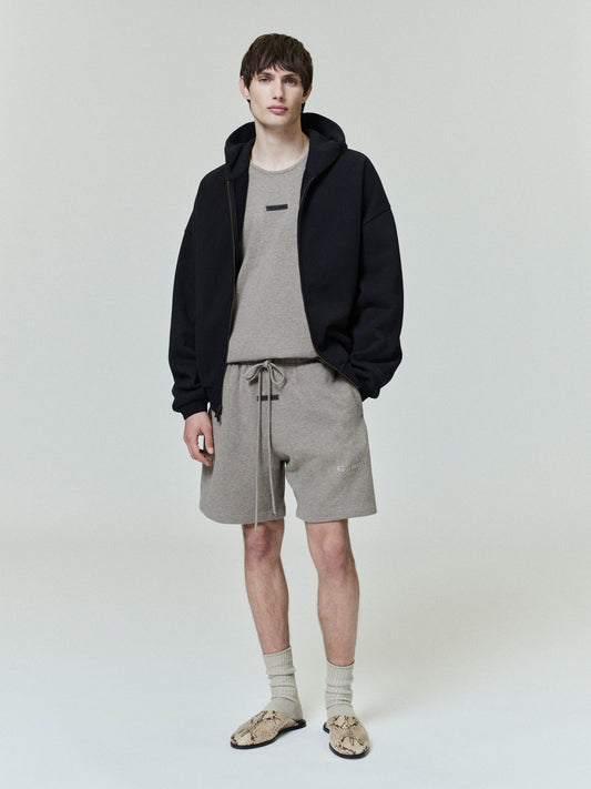 Embossed 90s Fit Fleece Zip-Up Hoodie