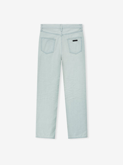 Bleach Washed Denim Straight 5 Pocket
