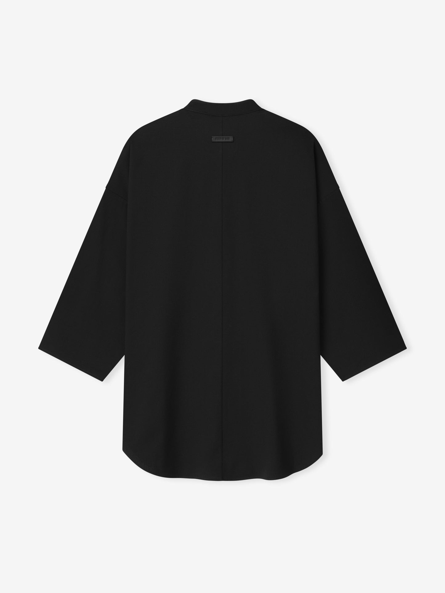 Cotton Wool Oxford Mandarin Relaxed Short Sleeve Shirt