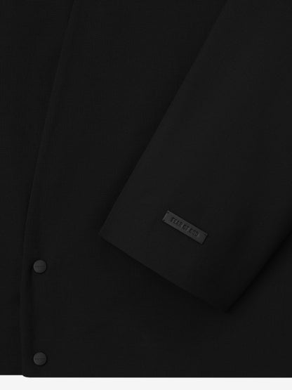 Wool Ripstop Relaxed Cropped Lapelless Jacket