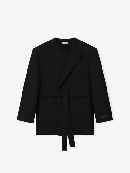 Double Weave Wool Crewneck Jacket