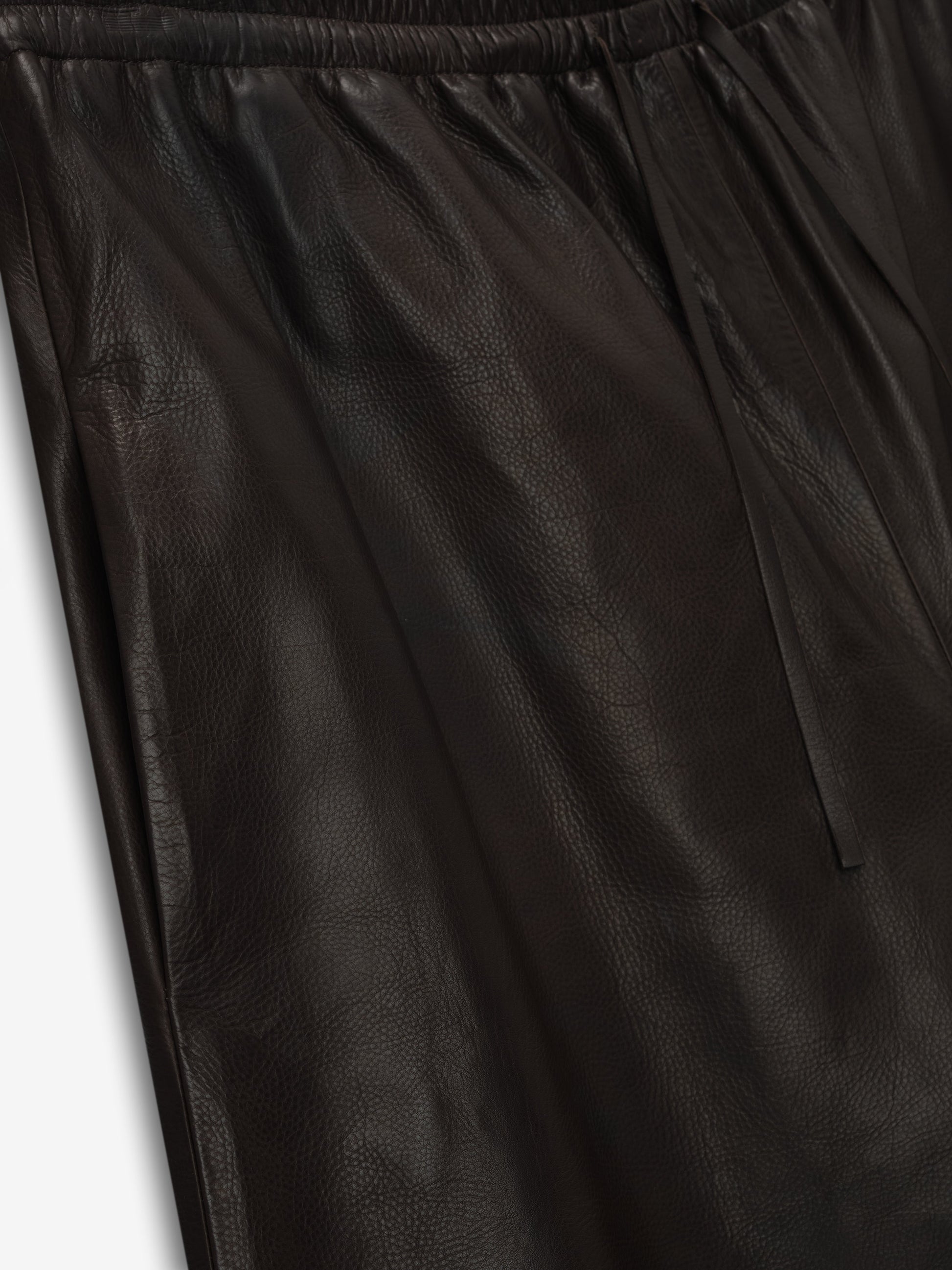 Womens Leather Drawstring Shorts