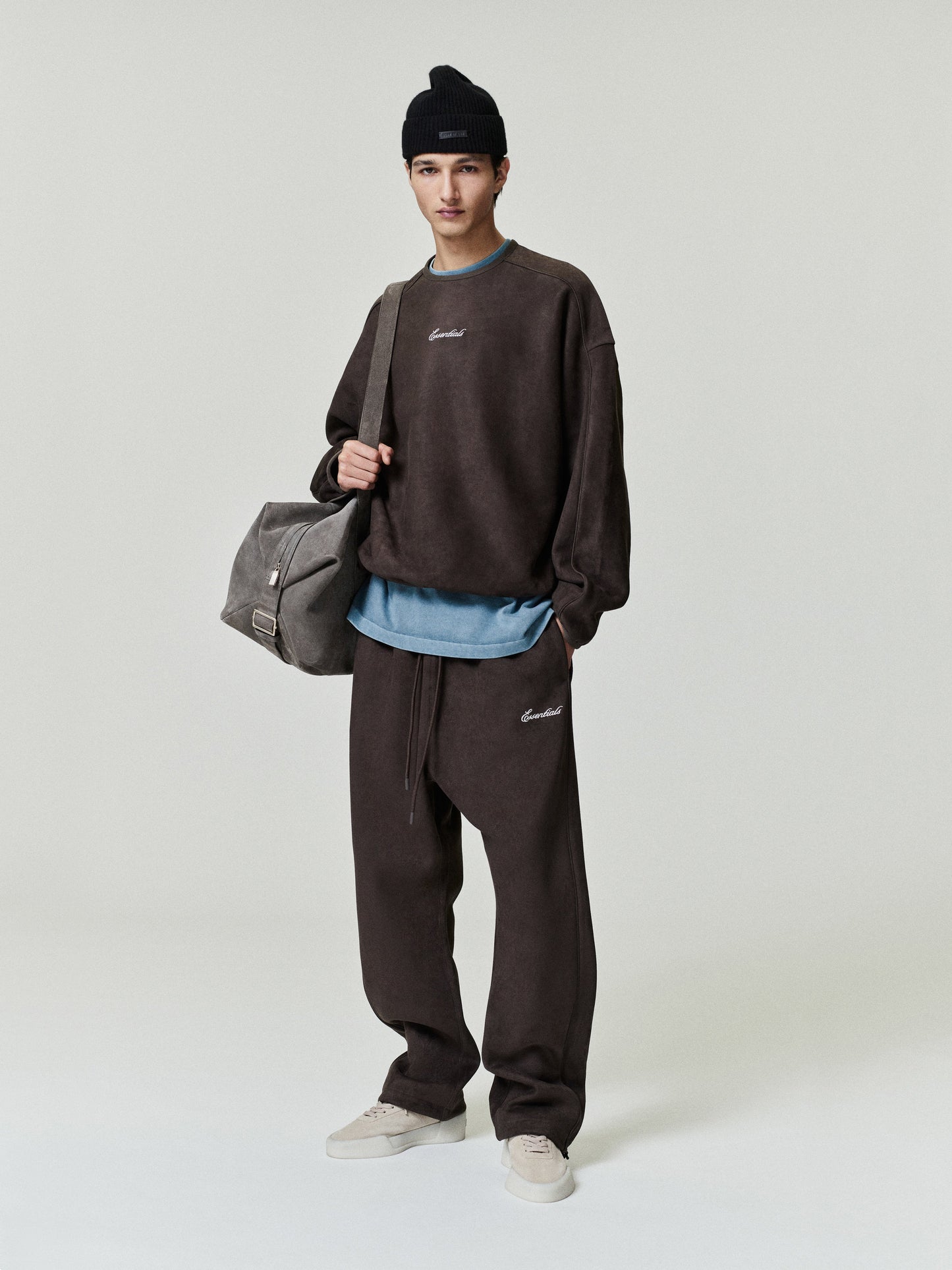 Suede Fleece Signature Modern Crewneck Sweatshirt