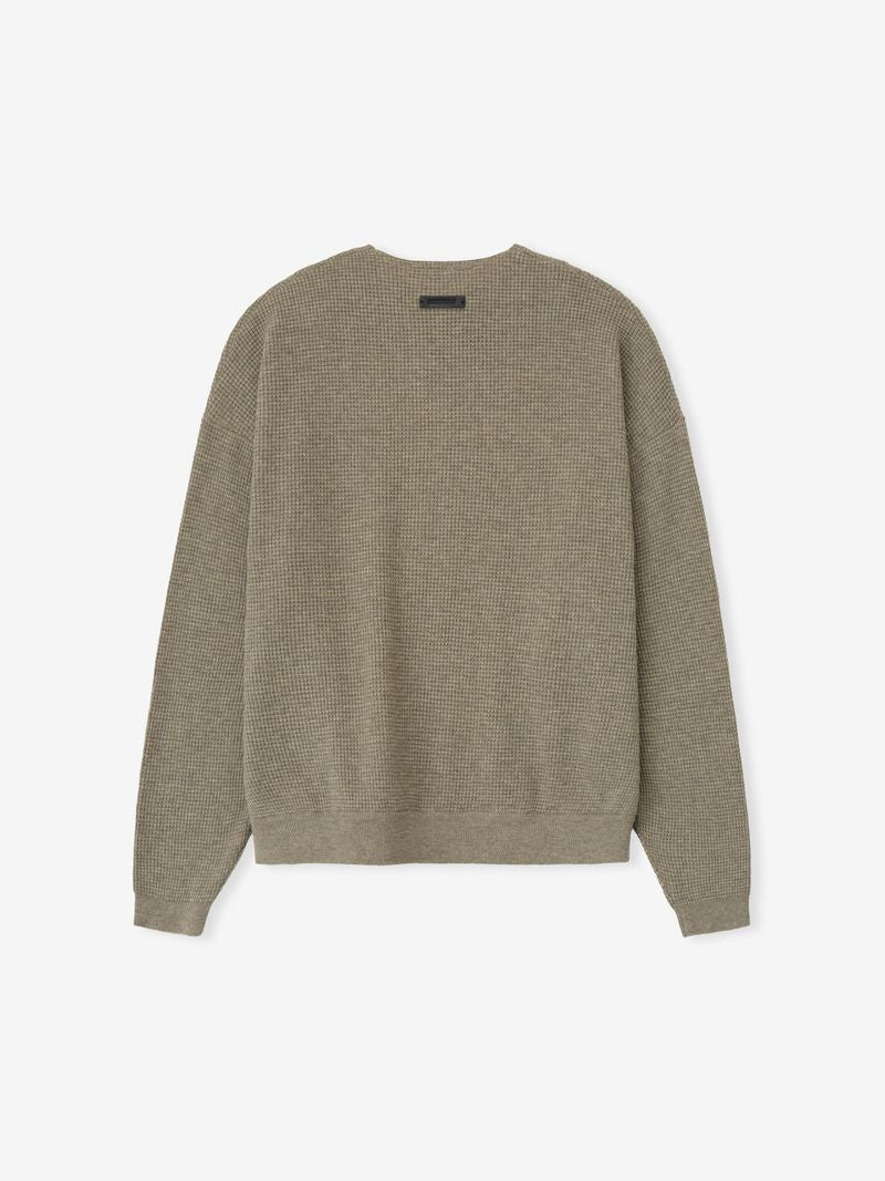 Waffle Crewneck 90s Sweater